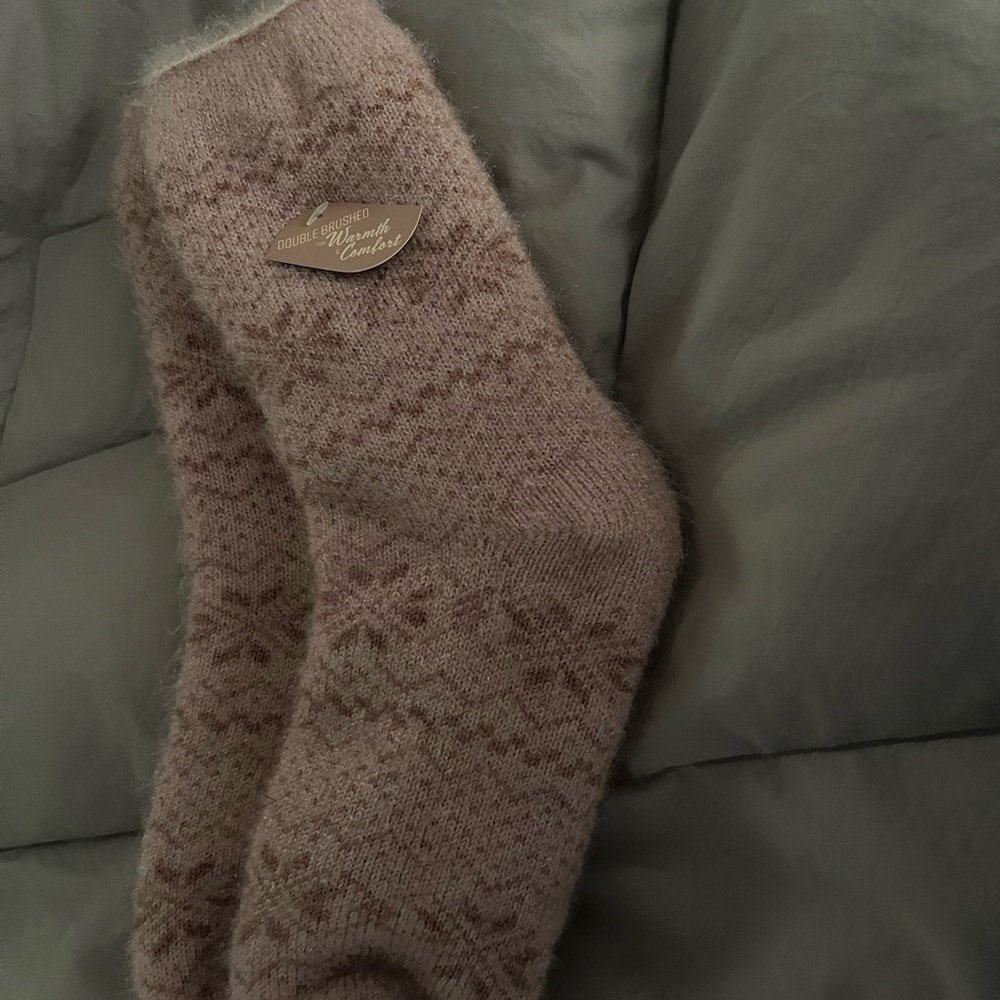 Cozy Pink Textured Hosiery Socks